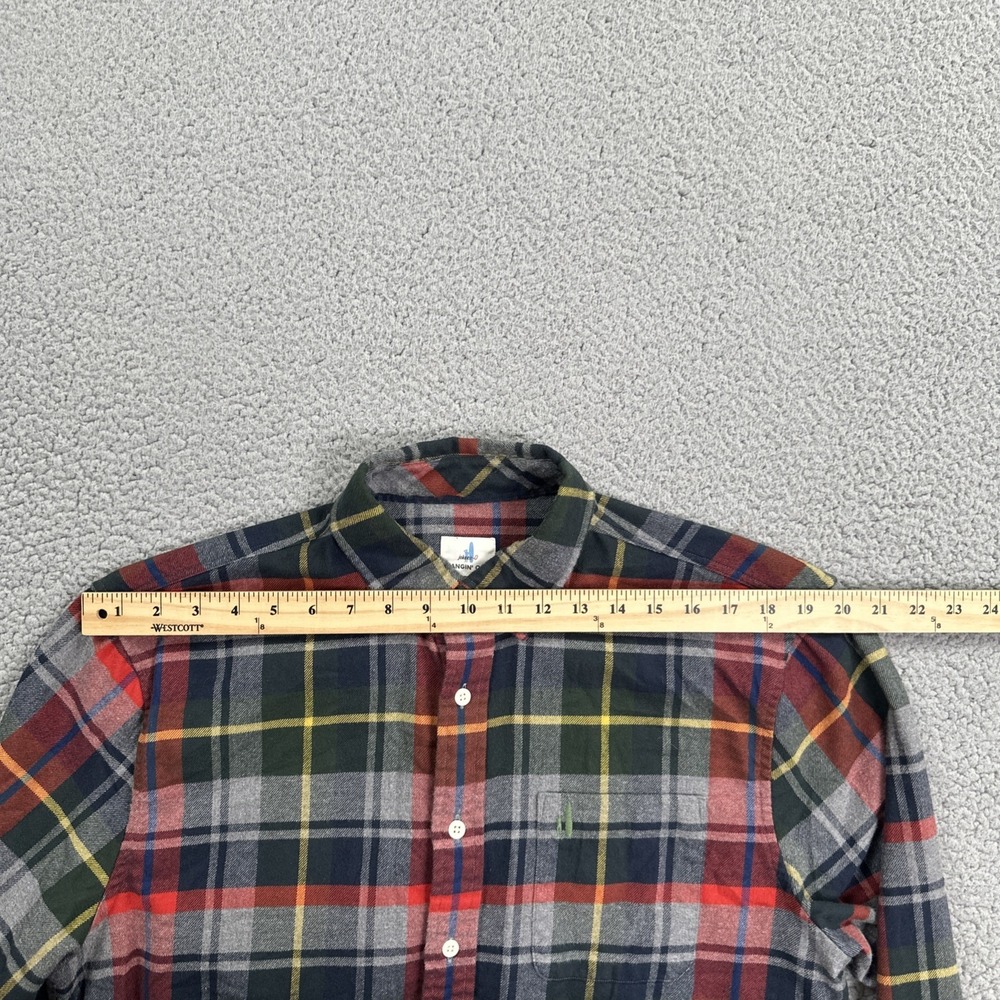Johnnie-O Hangin Out Flannel Shirt Men Large Multicolor Tartan Plaid Embroidered - Picture 8 of 16